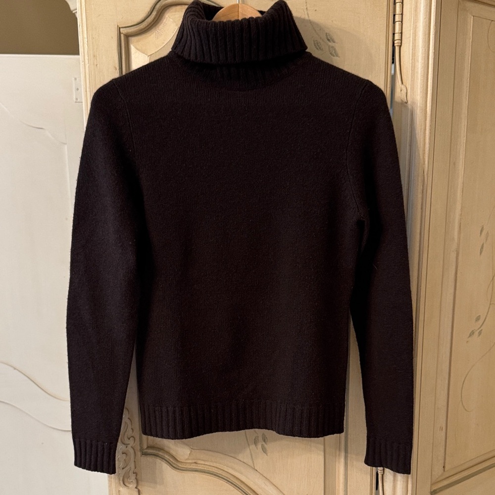 Classic Brown Cashmere Turtleneck Sweater